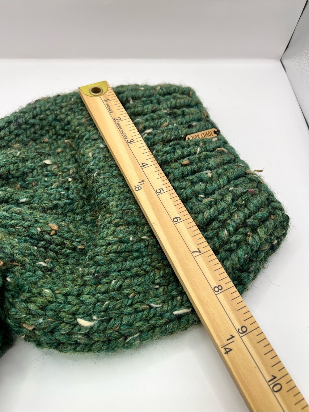 Women’s Cozy Double Pom Knit Beanie Hat in Green - Picture 4 of 5